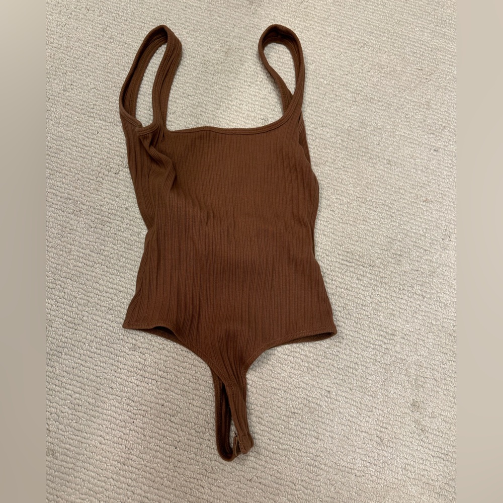 L’Academie Revolve Brown Bodysuit XS